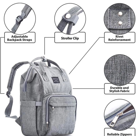 Bamny Diaper Bag Backpack for Mom and Dad - Picture 11 of 12